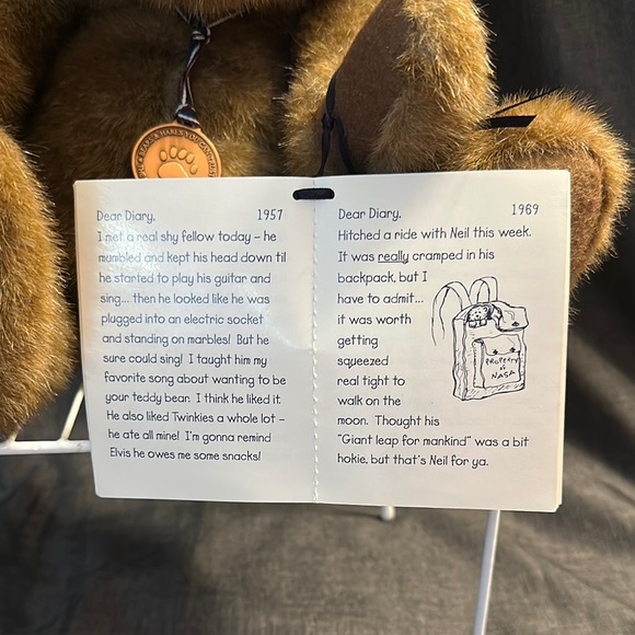 Boyds Bears Brown Stuffed Animal with Diary - Picture 7 of 16